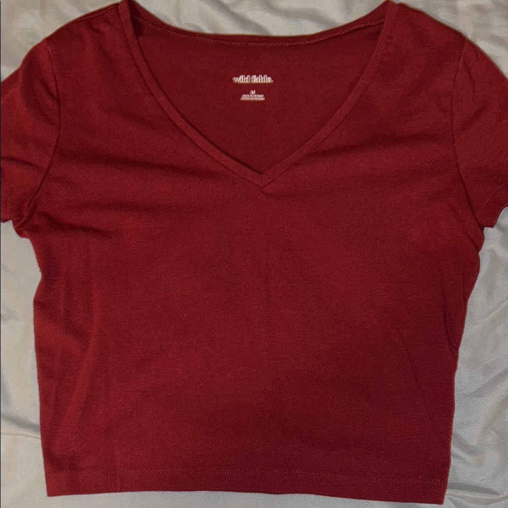 Wild Fable Women's Red V-Neck Top